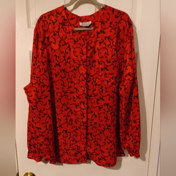 Notations Button Front Blouse - Picture 1 of 10